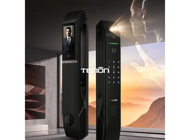 Smart Lock Tenon D7 Pro, 3D Face Recognition, Palm Vein, Fingerprint, Wi-Fi (Tuya), 4" Indoor Display, Black, 3 image