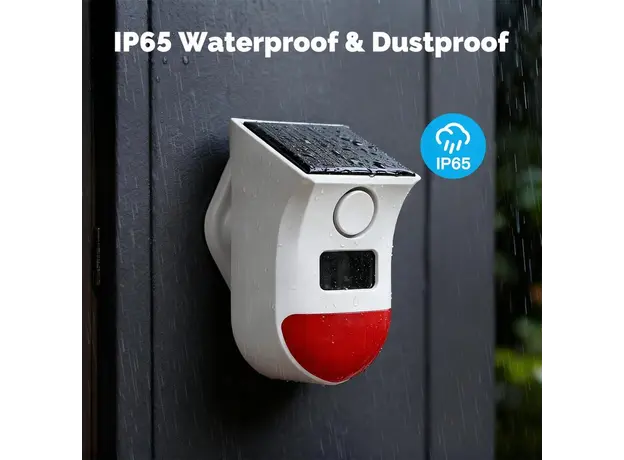 Smart Siren Moes WSS-SLA03-S-MS Tuya Wi-Fi, Solar Powered, PIR Motion Sensor, 120dB, with Remote Control, White, 3 image