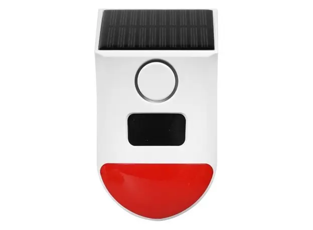Smart Siren Moes WSS-SLA03-S-MS Tuya Wi-Fi, Solar Powered, PIR Motion Sensor, 120dB, with Remote Control, White