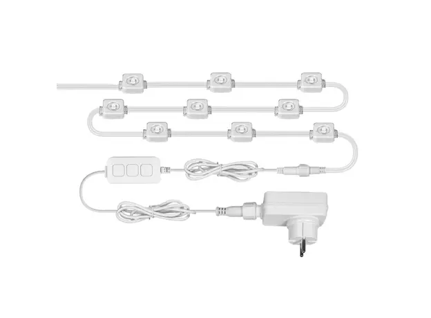 Lighting Moes WPL-CL01-RIC-EU-15-MS, WiFi Smart Eaves String LED Lights, 15 m, 30 Lamps, RGB, IP67