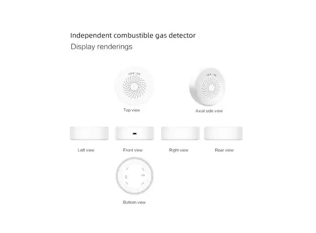 Gas Leakage Detector Moes ZSS-QY-GL-U-EN, Zigbee, Natural Gas, 70 dB Alarm, USB Powered, White, 2 image