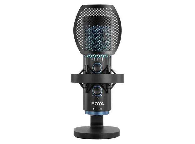 Microphone BOYA BY-K5-2 USB Desktop Microphone, Cardioid, 48kHz/24-bit, RGB, USB-C, Black, 3 image
