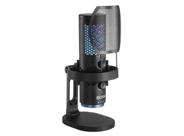 Microphone BOYA BY-K5-2 USB Desktop Microphone, Cardioid, 48kHz/24-bit, RGB, USB-C, Black, 5 image