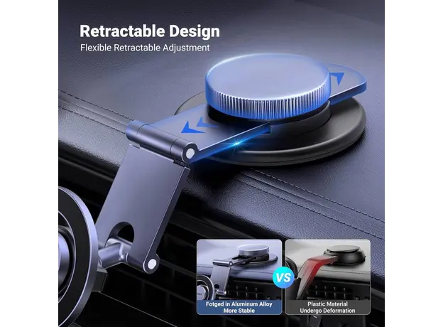 Car Phone Holder UGREEN LP865 (45577), Dashboard Magnetic Car Phone Mount, Gray, 7 image