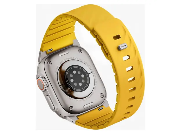 Smart Watch Strap Uniq Fluo Dual-Secure Apple Watch 49/46/45/44/42/41/40mm, Silicone, Volt Orange, 3 image
