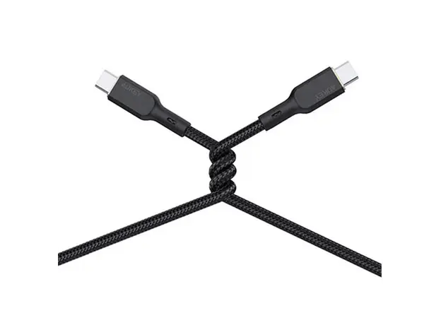 USB Cable AUKEY CB-KCC102 USB-C to USB-C 100W 1.8m Kevlar Braided USB 2.0 Cable Black, 2 image
