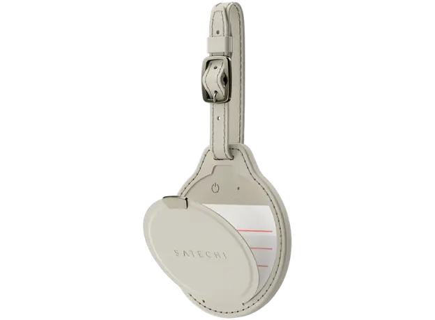 Bluetooth Tracker Satechi ST-LFALTW Vegan-Leather FindAll Luggage Tag, Apple Find My, Bluetooth 5.4, Sand