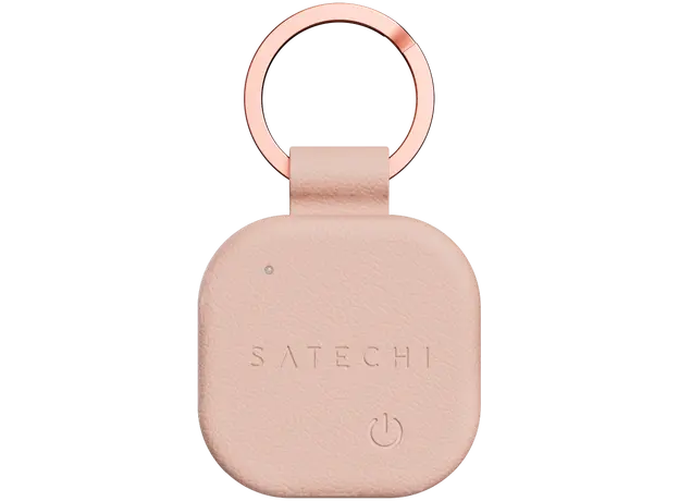 Bluetooth Tracker Satechi Vegan-Leather FindAll Keychain, Apple Find My, Desert Rose - ST-LKCFR