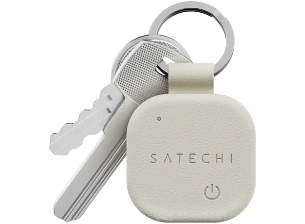 Bluetooth Tracker Satechi Vegan-Leather FindAll Keychain, Apple Find My, Sand - ST-LKCFW, 3 image