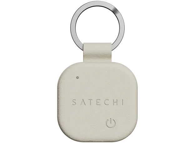 Bluetooth Tracker Satechi Vegan-Leather FindAll Keychain, Apple Find My, Sand - ST-LKCFW
