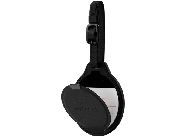 Smart Luggage Tag Satechi Vegan-Leather FindAll Luggage Tag ST-LFALTK, Apple Find My, Wireless Charging, Black