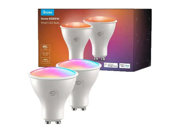 Smart Bulb Govee H600D (B600D3C1) RGBWW Smart LED Bulb GU10, 400lm, Wi-Fi/Bluetooth, 2 pcs, White, 2 image