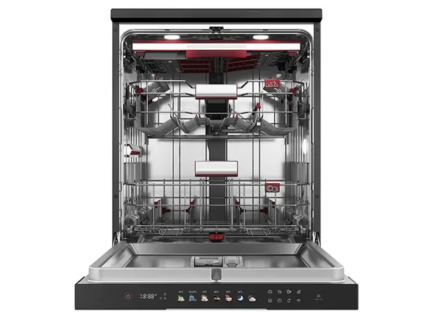 Dishwasher Toshiba DW-16F1(BS)-CIS ORIGIN CLEAN, 16 Place Settings, 60 cm, Inverter, Steam, Black