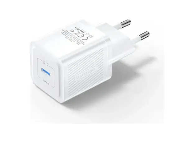 Charger Vention FEPW0-EU 1-Port USB-C GaN Charger 20W EU-Plug White, 2 image