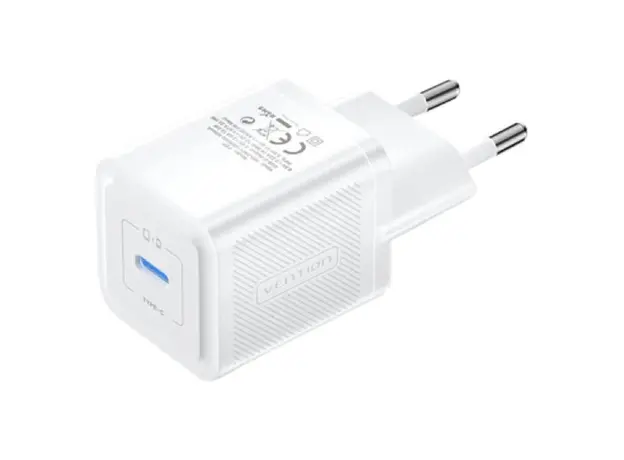 Charger Vention FEPW0-EU 1-Port USB-C GaN Charger 20W EU-Plug White