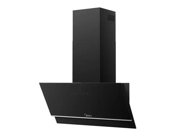Cooker Hood Midea MH90AN1005GB, 90 cm, Angled, 800 m³/h, Touch and Gesture Control, LED, Black Glass, 3 image