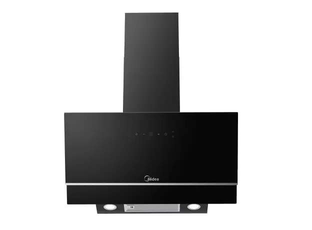 Cooker Hood Midea MH90AN1005GB, 90 cm, Angled, 800 m³/h, Touch and Gesture Control, LED, Black Glass, 4 image