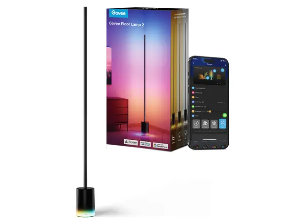 Lighting Govee Floor Lamp 2 H607C311, RGBICWW, 1725 lm, Matter, Wi-Fi, Bluetooth, Black