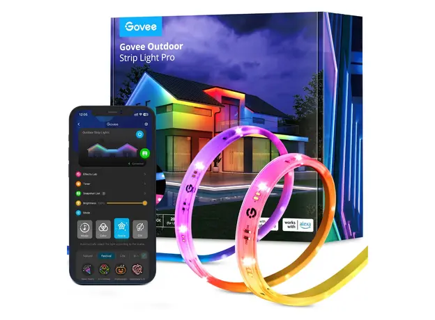 Lighting Govee RGBICWW Outdoor LED Strip Lights 10m H70A13D1, Wi-Fi + Bluetooth, IP65, 2 image