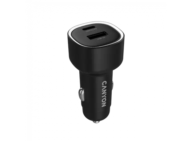 Car Charger CANYON OnDrive 85 CNE-CCABR8AC, USB-C PD 65W + USB-A QC 18W, Black, 3 image