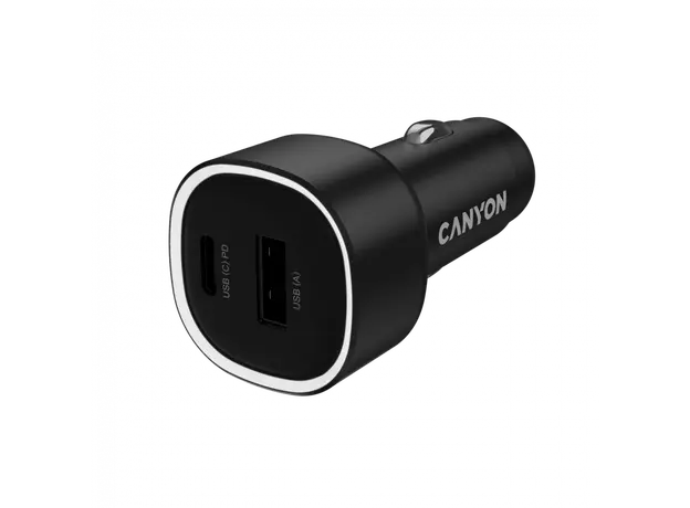 Car Charger CANYON OnDrive 85 CNE-CCABR8AC, USB-C PD 65W + USB-A QC 18W, Black
