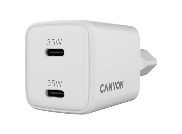 Wall Charger CANYON CU35CC CNS-CUW35CC, GaN 35W, 2x USB-C PD, EU, White, 4 image