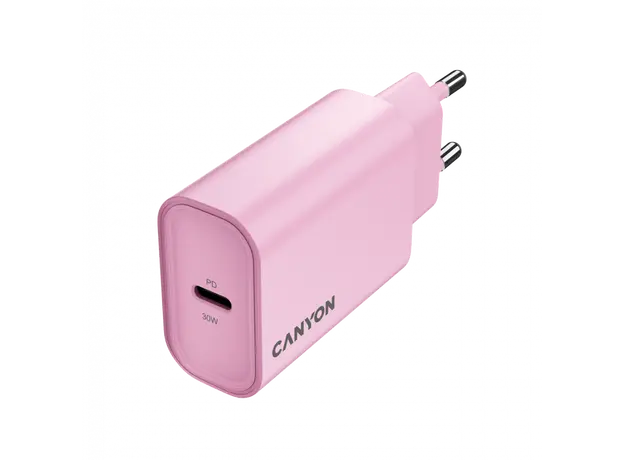 Wall Charger CANYON OnCharge 30CL CNE-CHA30CLPK, 30W, 1x USB-C PD, EU, Pink, 2 image