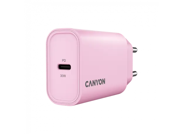 Wall Charger CANYON OnCharge 30CL CNE-CHA30CLPK, 30W, 1x USB-C PD, EU, Pink