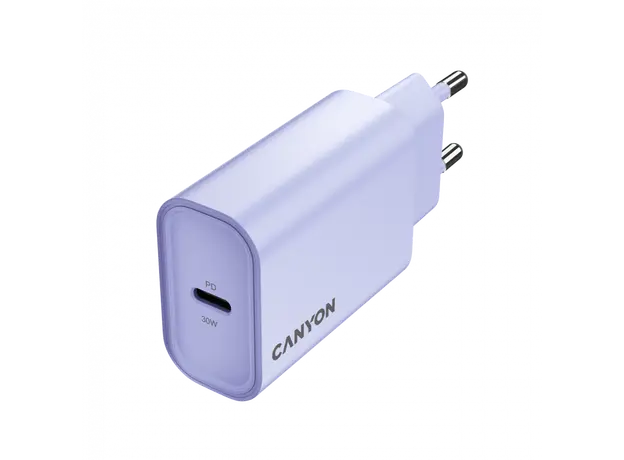 Wall Charger CANYON OnCharge 30CL CNE-CHA30CLPU, 30W, 1x USB-C PD, EU, Lavender, 3 image
