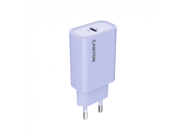 Wall Charger CANYON OnCharge 30CL CNE-CHA30CLPU, 30W, 1x USB-C PD, EU, Lavender