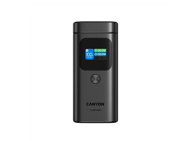 Power Bank CANYON OnPower 150 CNS-CPB150DG, 15000mAh, Qi2 Magnetic 15W, 2x USB-C 100W PD, Aluminium, Dark Grey, 3 image