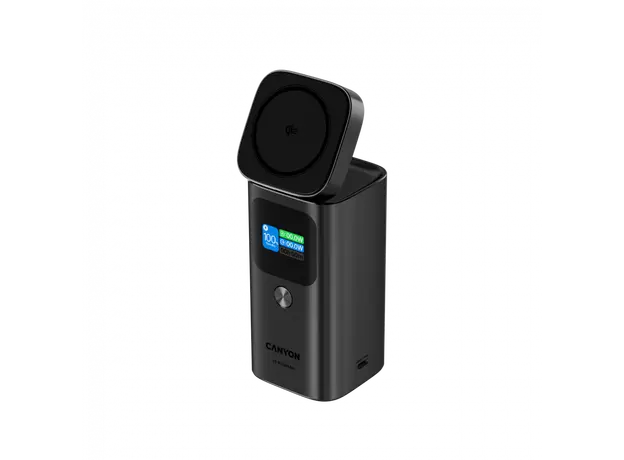 Power Bank CANYON OnPower 150 CNS-CPB150DG, 15000mAh, Qi2 Magnetic 15W, 2x USB-C 100W PD, Aluminium, Dark Grey