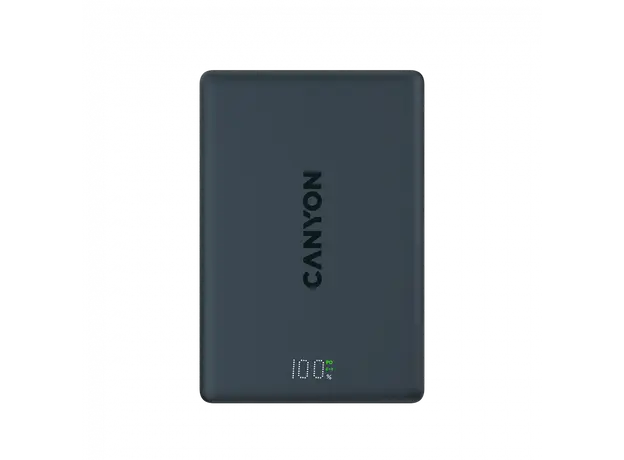 Power Bank CANYON OnPower 511 CNS-CPB511B, 10000mAh, Magnetic Wireless 10W, USB-C PD 20W, Aluminium, Interstellar Black, 3 image