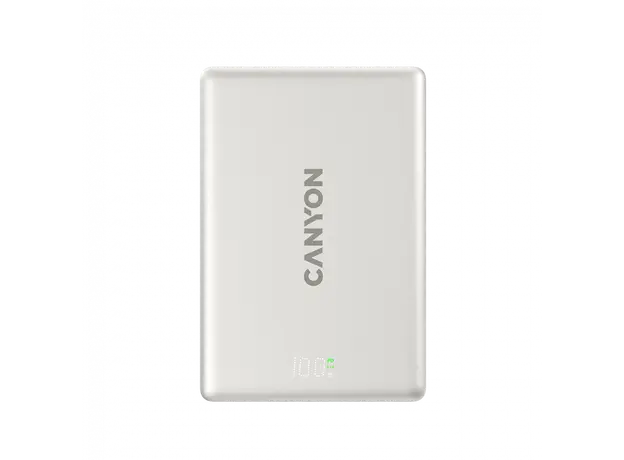 Power Bank CANYON OnPower 511 CNS-CPB511G, 10000mAh, Magnetic Wireless 10W, USB-C PD 20W, Aluminium, Star Grey, 3 image