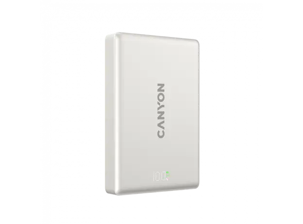 Power Bank CANYON OnPower 511 CNS-CPB511G, 10000mAh, Magnetic Wireless 10W, USB-C PD 20W, Aluminium, Star Grey