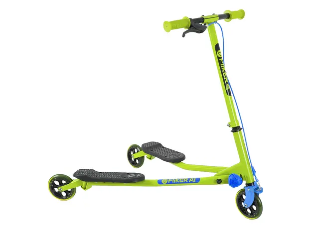 Kids Scooter Yvolution Y Fliker A1, Drift Scooter, 5+, up to 50 kg, Green