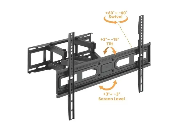 TV Wall Mount Viper LPA78-466, 37"-80", 40 kg, VESA 600x400, Full-motion, Black, 2 image