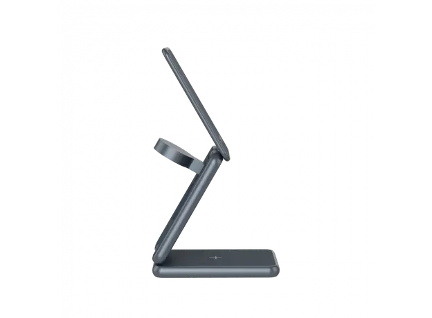 Wireless Charger Canyon OnCharge 309 3in1 Foldable Magnetic Wireless Charger 15W, Metal, Dark Gray CNS-WCS309M, 2 image