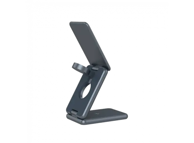 Wireless Charger Canyon OnCharge 309 3in1 Foldable Magnetic Wireless Charger 15W, Metal, Dark Gray CNS-WCS309M, 4 image
