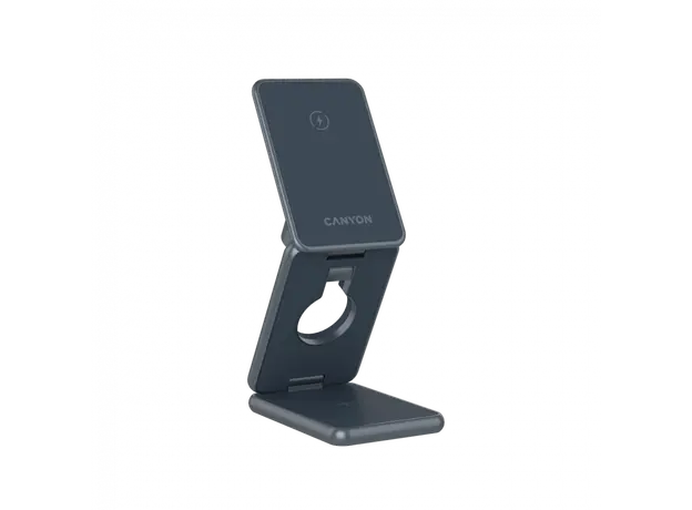 Wireless Charger Canyon OnCharge 309 3in1 Foldable Magnetic Wireless Charger 15W, Metal, Dark Gray CNS-WCS309M