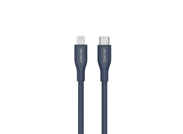 USB Cable CANYON CLNM60 CNS-CLNM60SC10DB USB-C to Lightning, MFi, 60W, Silicone, 1m, Dark Blue, 2 image