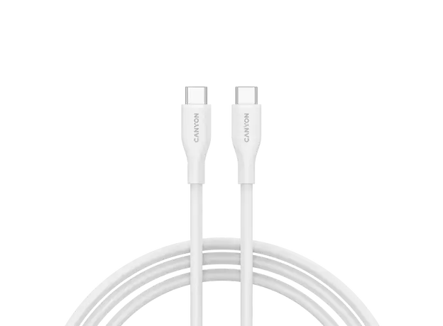 USB Cable CANYON CNS-CC60SC10W CC60SC10 USB-C to USB-C 60W 1m Silicone White