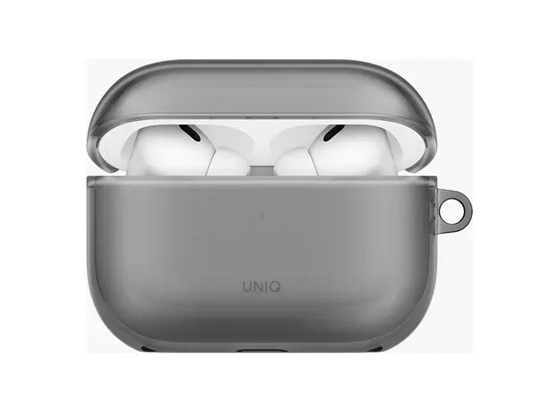 AirPods Pro 3 Case Uniq Glase UNIQ-AIRPODSPRO3-GLSGSMK Hang Case, with Carabiner, Glossy Smoke, 2 image