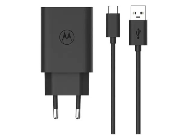 Charger Motorola TurboPower 33W, USB-A, with USB-A to USB-C Cable 1 m, Black