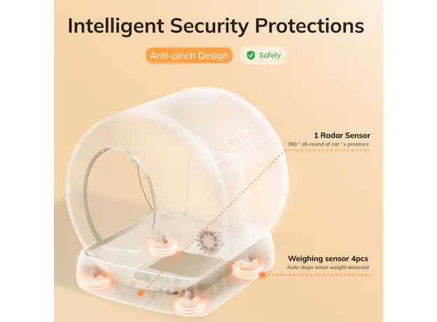 Smart Cat House UBTech UCAT C10 PRO, Smart Cat Litter Box, White, 9 image