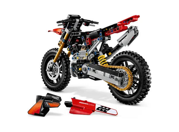 LEGO Technic 42238 Ducati Desmo450 MX Factory Motorcycle, 457 pieces, 10+, 4 image