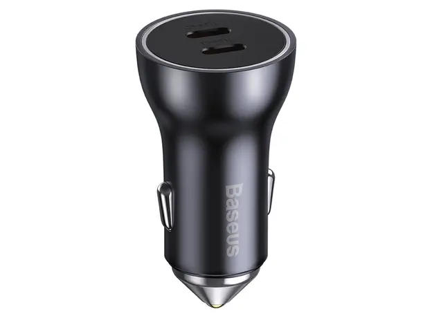 Car Charger Baseus Golden Contactor Max Dual Fast Charge Car Charger C+C 60W CGJM000213 Dark Grey, 2 image