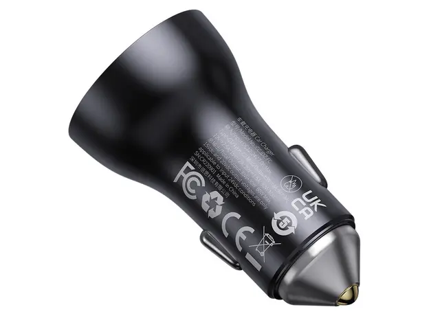 Car Charger Baseus Golden Contactor Max Dual Fast Charge Car Charger C+C 60W CGJM000213 Dark Grey, 6 image