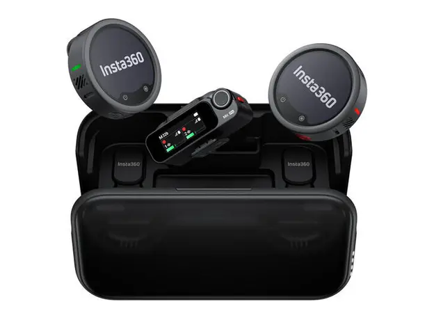 Microphone Insta360 Mic Pro (2 TX + 1 RX + Charging Case), Wireless, 32-bit float, E-ink Display, 2 image