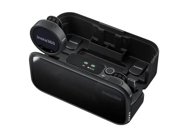 Microphone Insta360 Mic Pro (2 TX + 1 RX + Charging Case), Wireless, 32-bit float, E-ink Display, 3 image